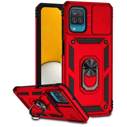 KEEGUARD  ( ) Military-Grade Phone Case With Camera Lens Slide Protection for Samsung Galaxy A52 5G ( Red)