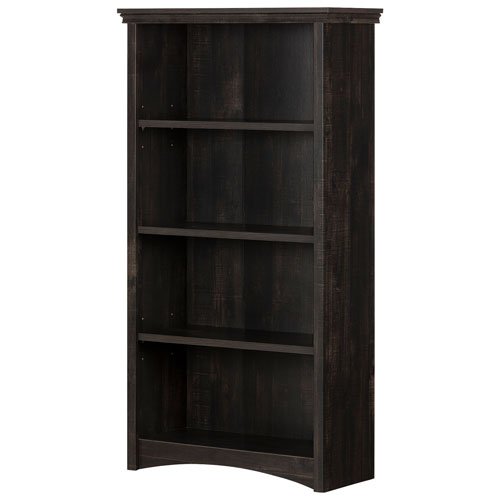 Gascony 57.5" 4 - Shelf Laminated Particleboard Bookcase - Rubbed Black