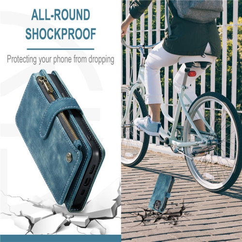 CaseMe Samsung S22 Ultra Wallet Case with Card Holder Retro Leather Protective Phone Wallet Case with Magnetic Kickstand Wrist Strap Zipper Cover