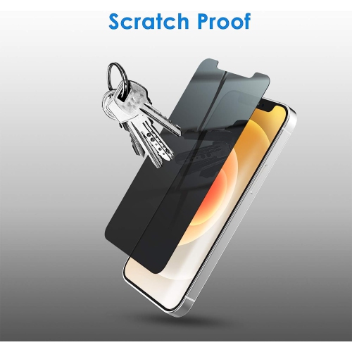 Protecteur d'écran de confidentialité de KeeGuard pour iPhone 12/12 Pro 6,1 po, film de verre trempé anti-espion