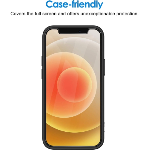 Protecteur d'écran de confidentialité de KeeGuard pour iPhone 12/12 Pro 6,1 po, film de verre trempé anti-espion