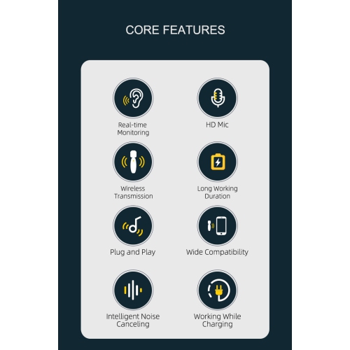 ULTRENDS 3-in-1 Dual Wireless Lavalier Microphone, 2.4G Built-in Noise Reduction, 360 Omnidirectional Voice Pickup, 120 meters Wireless Receiving,