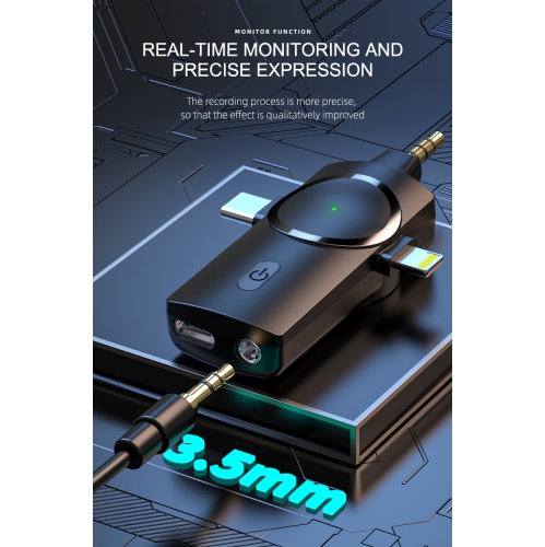 ULTRENDS 3-in-1 Dual Wireless Lavalier Microphone, 2.4G Built-in Noise Reduction, 360 Omnidirectional Voice Pickup, 120 meters Wireless Receiving,