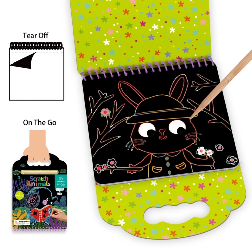 TOOKYLAND Scratch Art Pad Toys - Party Favors and Paper Crafts, For Kids 3 Year Old +