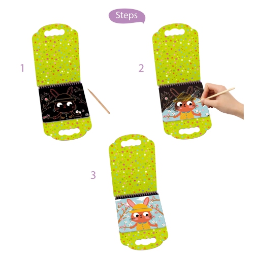 TOOKYLAND Scratch Art Pad Toys - Party Favors and Paper Crafts, For Kids 3 Year Old +