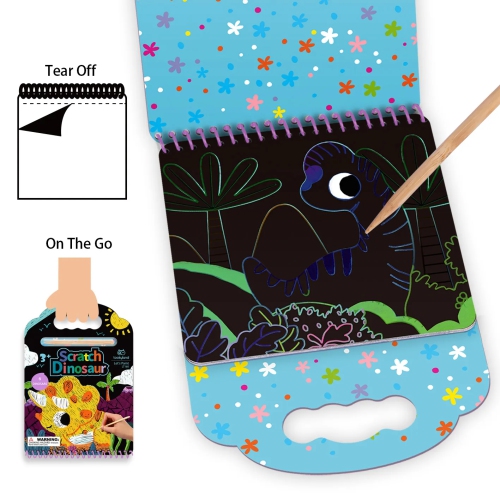 TOOKYLAND Scratch Art Pad Toys - Party Favors and Paper Crafts, For Kids 3 Year Old +