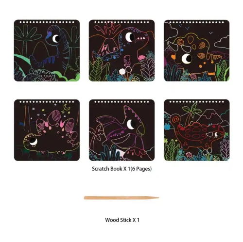 TOOKYLAND Scratch Art Pad Toys - Party Favors and Paper Crafts, For Kids 3 Year Old +