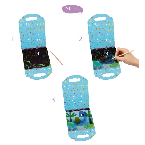 TOOKYLAND Scratch Art Pad Toys - Party Favors and Paper Crafts, For Kids 3 Year Old +