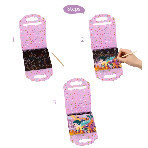 TOOKYLAND Scratch Art Pad Toys - Party Favors and Paper Crafts, For Kids 3 Year Old +