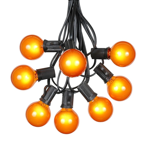 NOVELTY LIGHTS LLC  G40 Patio String Lights w 125 Clear Globe Bulbs – Outdoor String Lights – Market Bistro Café Hanging String Lights – Patio