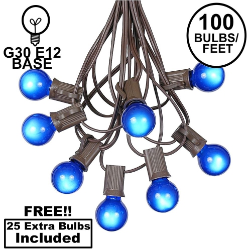 NOVELTY LIGHTS LLC  G30 Patio String Lights w 125 Clear Globe Bulbs – Outdoor String Lights – Market Bistro Café Hanging String Lights – Patio