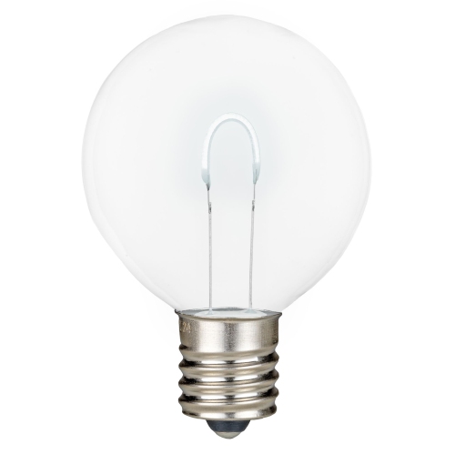 Novelty Lights 25 Pack G50 LED Light Bulbs, E17 C9 Intermediate Screw Base Shatterproof Outdoor String Lights Clear Globe Bulbs, Edison Light Bulbs