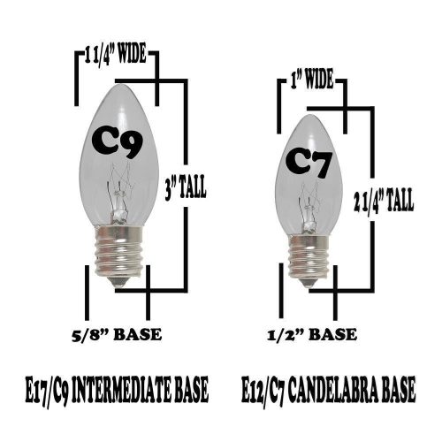 Novelty Lights Twinkle Incandescent Christmas String Lights - Retro Traditional C9 Indoor/Outdoor Light Set w/ 25 Mini Bulbs For Roof Lines, Patios