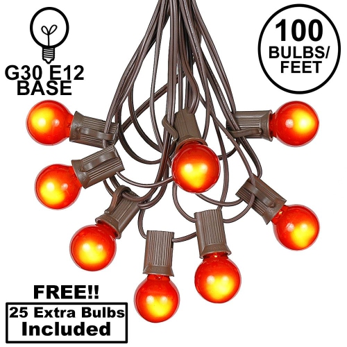 NOVELTY LIGHTS LLC  G30 Patio String Lights w 125 Clear Globe Bulbs – Outdoor String Lights – Market Bistro Café Hanging String Lights – Patio