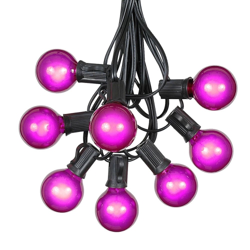 NOVELTY LIGHTS LLC  G40 Patio String Lights w 125 Clear Globe Bulbs – Outdoor String Lights – Market Bistro Café Hanging String Lights – Patio