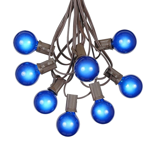 NOVELTY LIGHTS LLC  G40 Patio String Lights w 125 Clear Globe Bulbs – Outdoor String Lights – Market Bistro Café Hanging String Lights – Patio