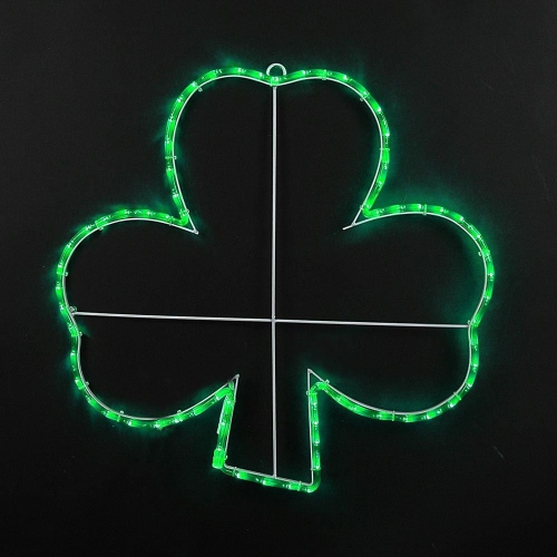 Novelty Lights Green LED Shamrock Rope Light Motif Sculpture, St. Patrick's Day Decoration