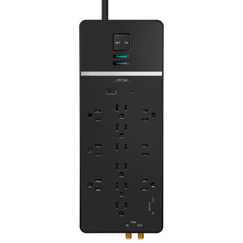 Rocketfish 12-Outlet Surge Protector with USB-A/USB-C Ports - Only at Best Buy