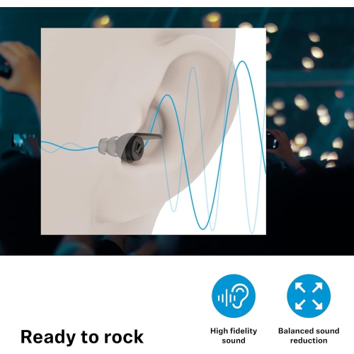 Sennheiser SoundProtex Earplugs - Reusable Hearing Protection with 2 Interchangeable Filters - High Fidelity Sound at a Safe Volume Level - Black