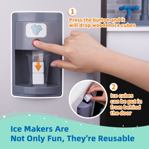 TOOKYLAND Wooden Play Kitchen Set - Pretend Cooking Playset with Toy Oven, Stove, Sink, Microwave, Accessories; For Kids 3 Year Old +