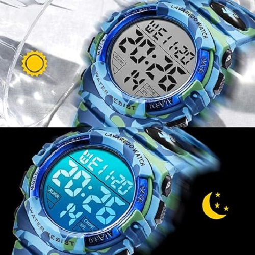 Kids' Digital Sport Watch – Waterproof, LED, Chronograph & Alarm with Silicone Band – Perfect Outdoor Watch for Kids