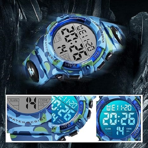 Kids' Digital Sport Watch – Waterproof, LED, Chronograph & Alarm with Silicone Band – Perfect Outdoor Watch for Kids
