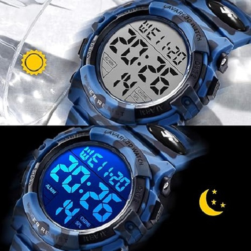 Kids' Digital Sport Watch – Waterproof, LED, Chronograph & Alarm with Silicone Band – Perfect Outdoor Watch for Kids
