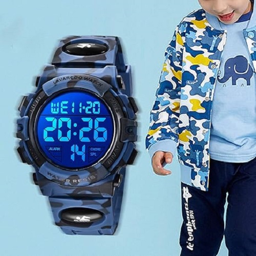 Kids' Digital Sport Watch – Waterproof, LED, Chronograph & Alarm with Silicone Band – Perfect Outdoor Watch for Kids