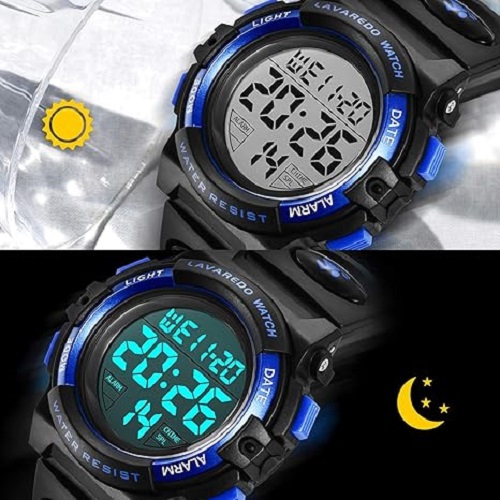 Kids' Digital Sport Watch – Waterproof, LED, Chronograph & Alarm with Silicone Band – Perfect Outdoor Watch for Kids