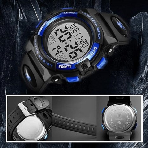 Kids' Digital Sport Watch – Waterproof, LED, Chronograph & Alarm with Silicone Band – Perfect Outdoor Watch for Kids