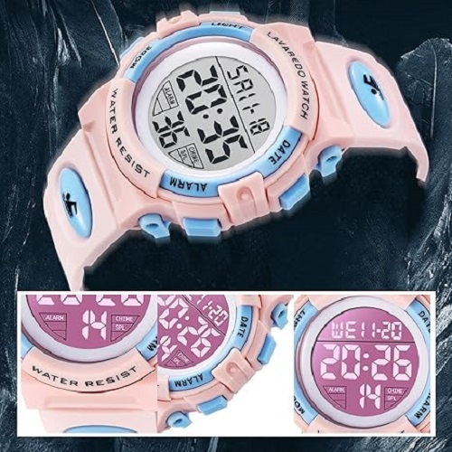 Kids' Digital Sport Watch – Waterproof, LED, Chronograph & Alarm with Silicone Band – Perfect Outdoor Watch for Kids