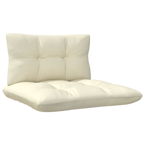 vidaXL 3-Seater Garden Sofa with Cream Cushions Solid Pinewood