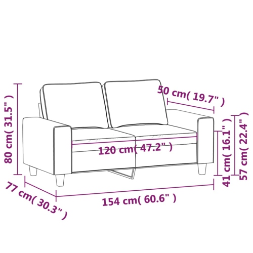 Sofa à 2 sièges en microfibre 120&nbsp;cm gris pâle de vidaXL