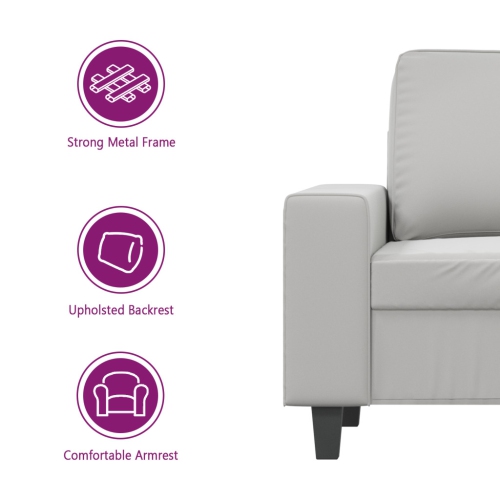 Sofa à 2 sièges en microfibre 120&nbsp;cm gris pâle de vidaXL