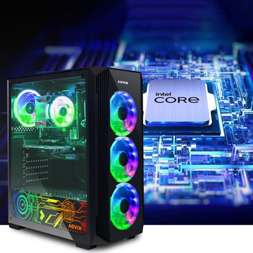 Gaming PC Tower - RX 550 4GB, Intel Core i7, 16GB Memory, 512GB SSD, Win 11 Pro by AQVIN - Refurbished condition - Image 4