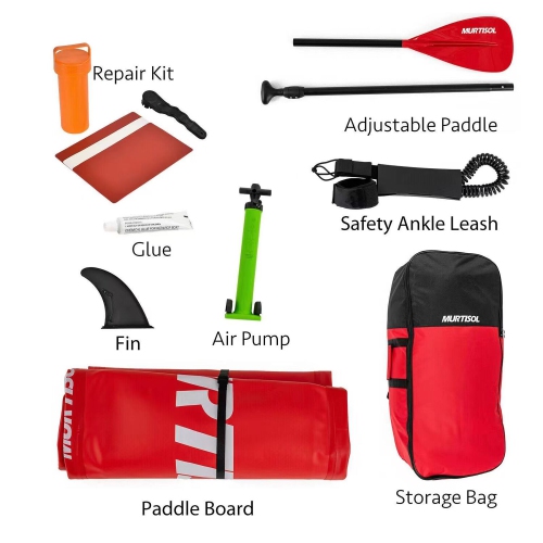 11FT Inflatable Stand up Paddle Board Ultra-Thick Durable PVC w/Premium SUP Accessories & Carry Bag |upgraded paddle boards w/ 3 Fish Fin for