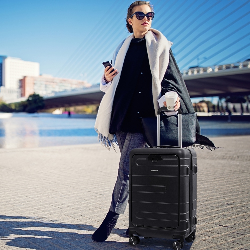 Bagage de cabine rigide 20 po TSA de Costway avec pochette avant et port USB