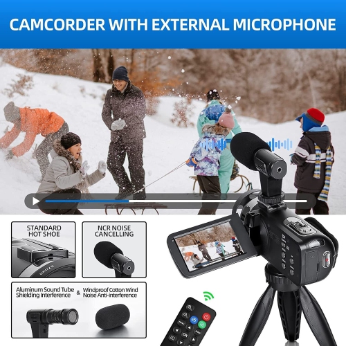 NBD Video Camera 2.7K Ultra HD 42MP Youtube Vlogging Camera 3.0” Camcorder with Remote Control
