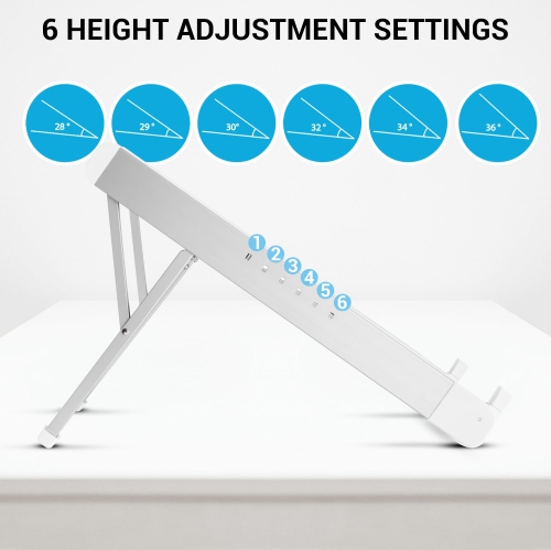 Desky Ultralight Portable Laptop Riser – Ultralight Aluminum, 6 Adjustable Heights, Fits 11–15″, Protective Grip Pads