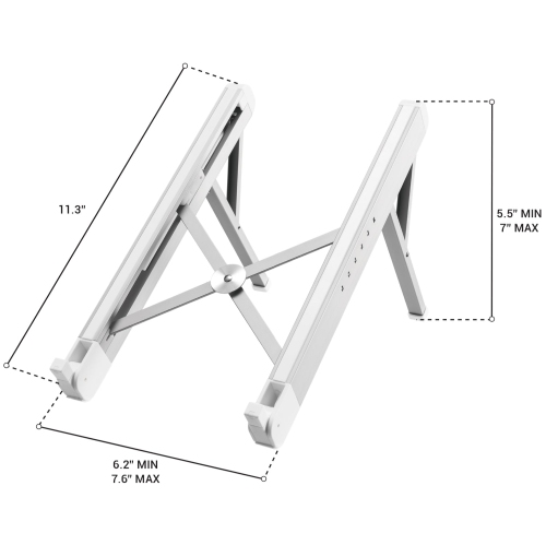 Desky Ultralight Portable Laptop Riser – Ultralight Aluminum, 6 Adjustable Heights, Fits 11–15″, Protective Grip Pads