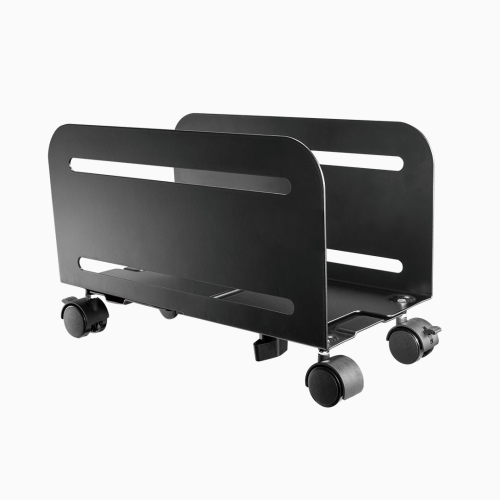 Desky Computer Tower Stand – Steel Adjustable Width up to 8.2", 22 lb Capacity, Lockable Caster Wheels for Mobility