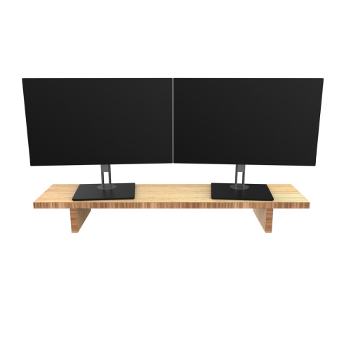 Desky Monitor Stand - Bamboo Computer Desk Riser, Dual Screen 1050x250mm/41.3"