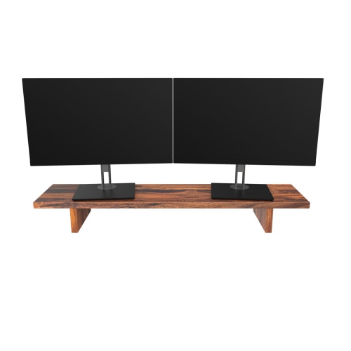 Desky Monitor Stand - Pheasantwood Hardwood Computer Desk Riser, Dual Screen 1050x250mm/41.3"