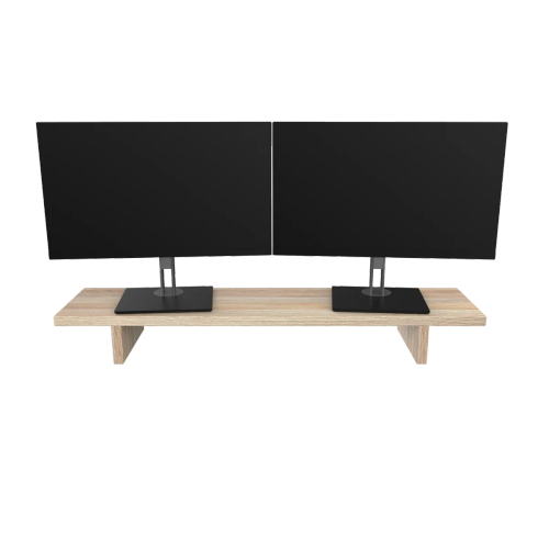 DESKY  Monitor Stand - Classic Oak Computer Desk Riser, Dual Screen 1050X250Mm/41.3" (L) X 9.8" (H)