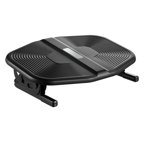 Desky Rippled Foot Rest – Black Textured Tilting Platform +/-20° Incline With Anti-Skid Base And Massage Surface