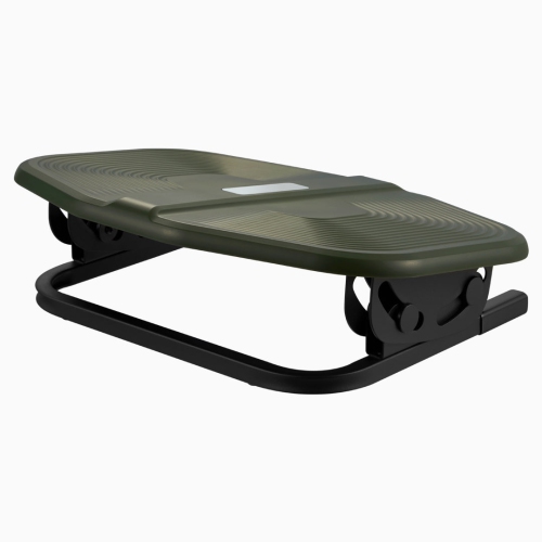 Desky Rippled Foot Rest – Black Textured Tilting Platform +/-20° Incline With Anti-Skid Base And Massage Surface