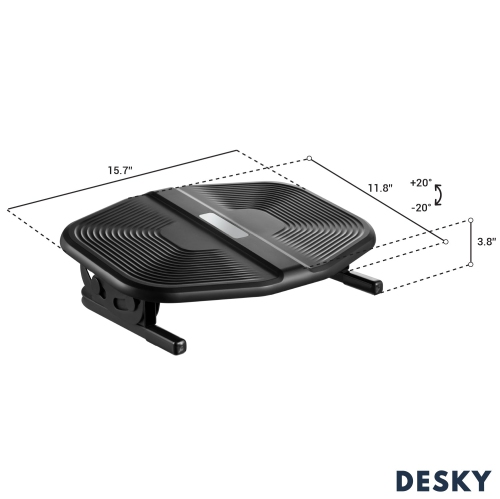 Desky Rippled Foot Rest – Green Textured Tilting Platform +/-20° Incline With Anti-Skid Base And Massage Surface