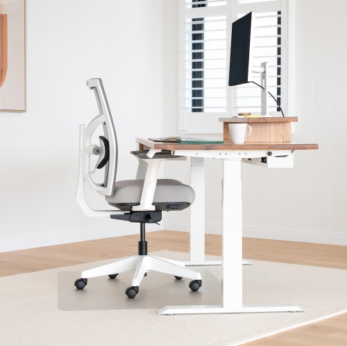 Tapis de chaise transparent de Desky – PVC translucide, en forme de clé, durable, protection de plancher antidérapante