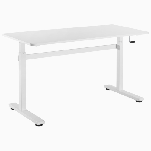 Desky Zero Manual Sit-Stand Desk - Crank Lift up to 46.1", Manual Height Adjustable Sturdy Steel Frame Levelling Feet - Black