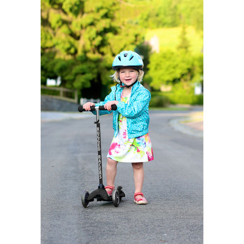 Rugged Racers Mini 3-Wheeled Foldable Kick Scooter - Black